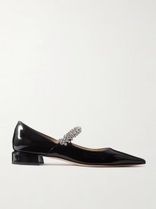 Bing 25 crystal-embellished patent-leather pumps