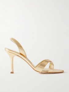 Callasli 90 metallic leather slingback sandals