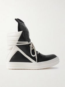 Geobasket two-tone leather high-top sneakers