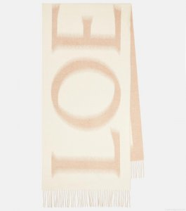 LoeweLogo wool and cashmere scarf