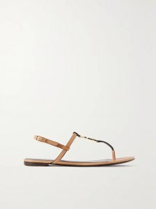 Cassandra logo-embellished leather slingback sandals