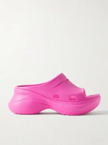 + Crocs Pool perforated neon rubber slides