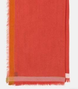 Loro PianaQuadrata silk-trimmed cotton scarf