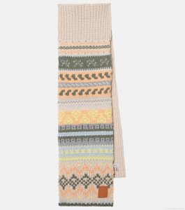 LoeweLeather-trimmed wool scarf