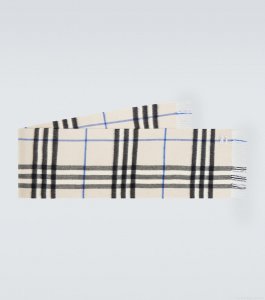 BurberryBurberry Check fringed cashmere scarf