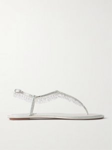 Chandelier crystal-embellished satin sandals