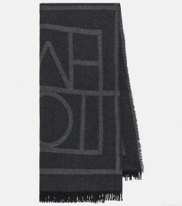 TotemeLogo wool and cashmere scarf