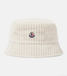 MonclerLogo corduroy bucket hat