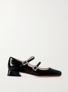 Mini Très Vivier crystal-embellished patent-leather pumps