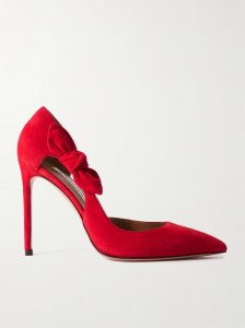 Very Bow Tie 105 suede point-toe pumps