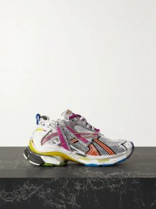 Runner rubber-trimmed mesh and nylon sneakers