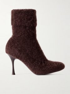 Aspen 95 brushed ribbed-knit ankle boots