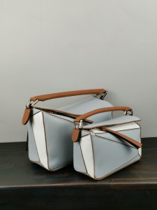 LOEWE HANDBAG Light blue and white Patchwork