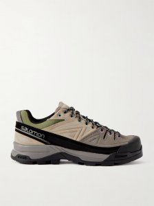 X-Alp mesh- and leather-trimmed suede sneakers