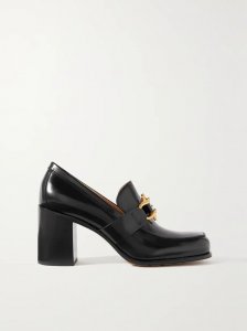 Monsieur embellished glossed-leather pumps