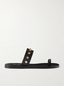 Thalia Shell embellished leather slides