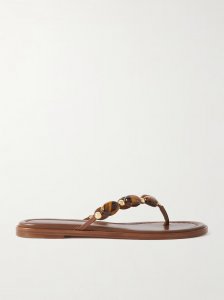 Shanti embellished leather thong sandals