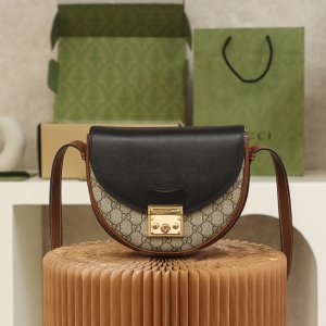 Gucci Black & Brown Small Padlock Shoulder Bag