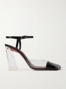 Charlotte 95 PVC and patent-leather slingback pumps