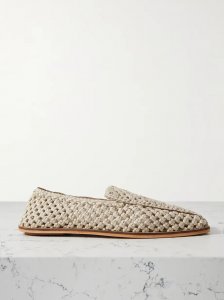 + NET SUSTAIN macramé leather loafers