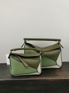 LOEWE HANDBAG green and white Patchwork