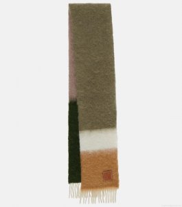 LoeweStriped mohair and wool scarf