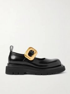 Swell glossed-leather Mary Jane flats