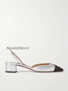 French Flirt 35 two-tone metallic leather Mary Jane pumps