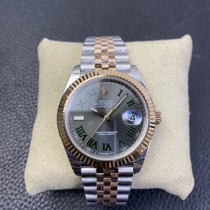 Rolex Datejust 41 Series, Two-Tone Gold and Green Loro Edition