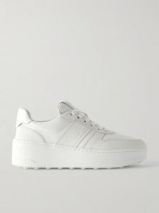 Leather platform sneakers