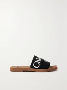 Woody logo-print canvas slides