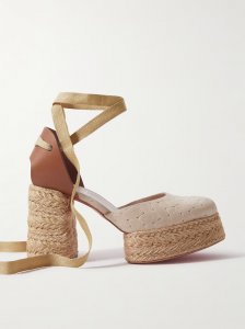 Brigissima 70 suede and leather platform espadrilles