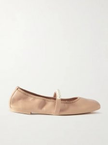 Goldie faux pearl-embellished leather ballet flats