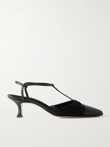 Turgimod 50 cutout leather and suede pumps