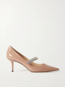 Bing 65 crystal-embellished patent-leather pumps