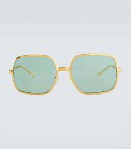 GucciSquare-frame metal sunglasses