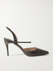 Vittorio 85 elaphe point-toe slingback pumps