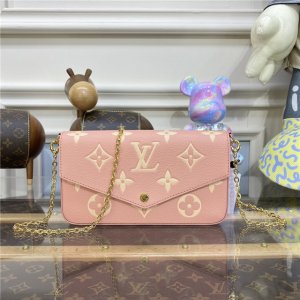 Louis Vuitton Pochette Felicie Bicolor Monogram Empreinte Leather Pink M81759