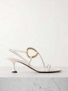 Hoop leather slingback sandals