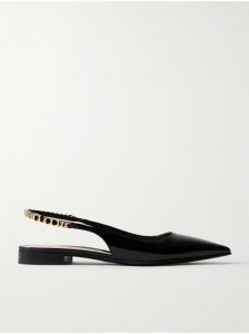 Signoria embellished patent-leather ballet flats