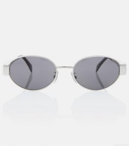 Celine EyewearTriomphe oval metal sunglasses