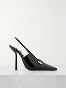 Madame patent-leather slingback pumps