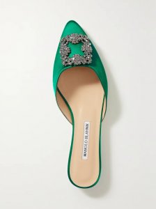 Hangisi embellished satin slippers