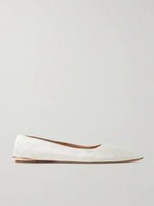 Fleur embellished canvas ballet flats