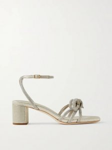 + NET SUSTAIN Mikel crystal-embellished metallic suede sandals