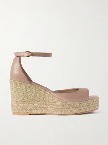 Nudistia leather espadrille wedge sandals