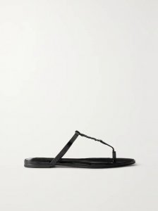 Cassandra logo-embellished patent-leather sandals