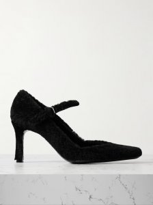 Kelly shearling Mary Jane pumps