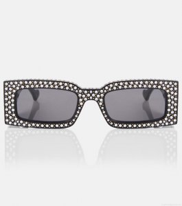 GucciDouble G polka-dot rectangular sunglasses