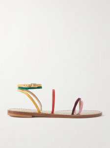 The Constantia leather-trimmed suede sandals